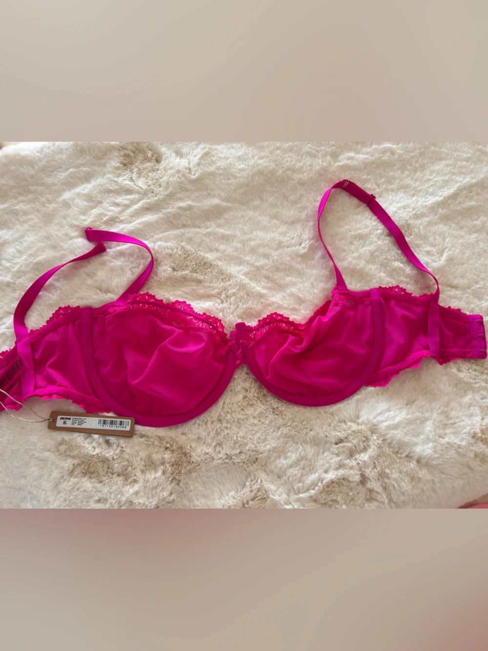 Skims Summer Mesh Lace Fuchsia Balconette Underwire Bra - Picture 2 of 5